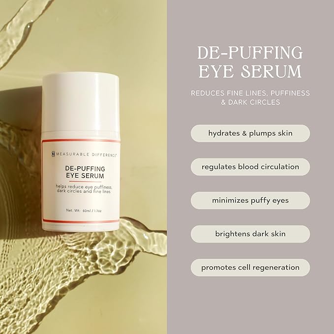 Measurable Difference De-puffing Eye Serum - Hydrating & Illuminating Treatment for Dark Circles, Puffiness, and Wrinkles-GlimoraGlow