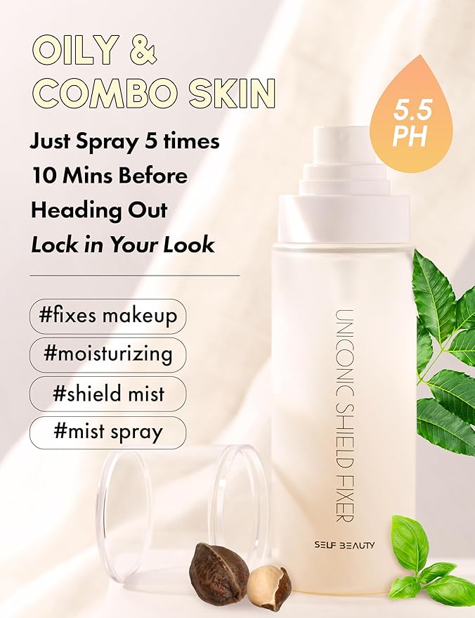 SELF BEAUTY Hydrating Matte Makeup Fixer | Long-Lasting Finish | Lightweight Microfine Mist Spray - 3.38fl.oz, 100ml-GlimoraGlow