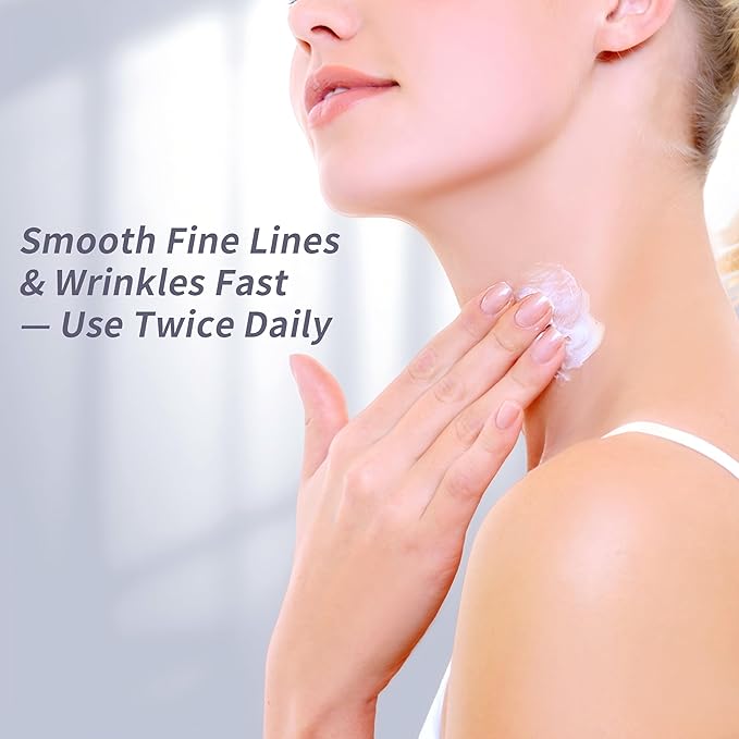 Firming Neck Cream & Anti-Wrinkle Face Cream with Coenzyme Q10, Unscented Skin Firming Neck Cream, Anti Aging Facial Moisturizer for Sensitive Skin, 1.76 Oz Jar-GlimoraGlow