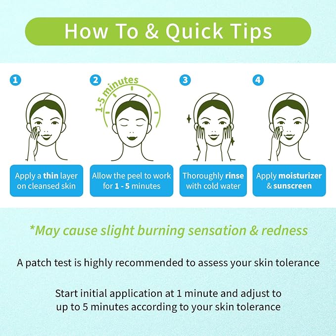 Ebanel Chemical Peel for Face, AHA BHA Exfoliator, Glycolic Acid Peel, Salicylic & Lactic Acid Face Peeling Gel, Infused with Green Tea & Chamomile for Acne Scars, Dark Spots, Wrinkles, Fine Lines-GlimoraGlow