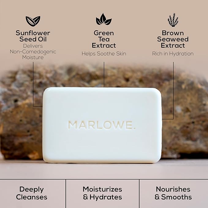 MARLOWE. No. 105 Bar Soap for Men 7 oz (12 Bars) Moisturizing Body Soap, Nourishing & Refreshing with Natural Extracts, Shea Butter, Olive Oil & Green Tea Extracts, Original Sage & Fir Scent-GlimoraGlow