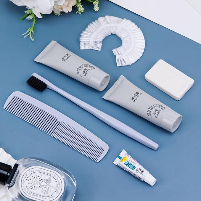 Hygiene Kit, Hygiene Kit Bulk, Travel Hygiene Kit With Toothbrush, Toothpaste, Comb, Shampoo, Shower Gel, Shower Cap And Soap, Individually Packed, Suitable For Hotel, Home, Travel (50 sets)-GlimoraGlow