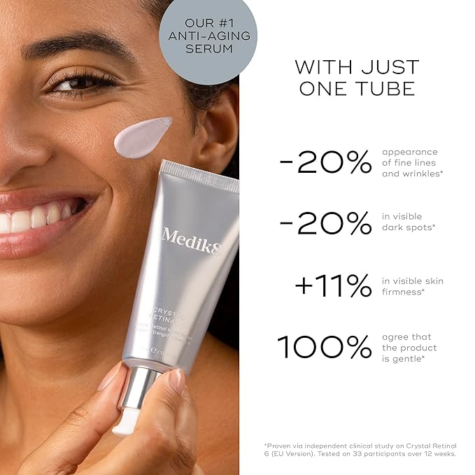 Medik8 Crystal Retinal 1 - Firming, Advanced Skin Retinaldehyde Face Serum - Night Serum with Hyaluronic Acid and Vitamin E - Gluten Free - 1 oz-GlimoraGlow