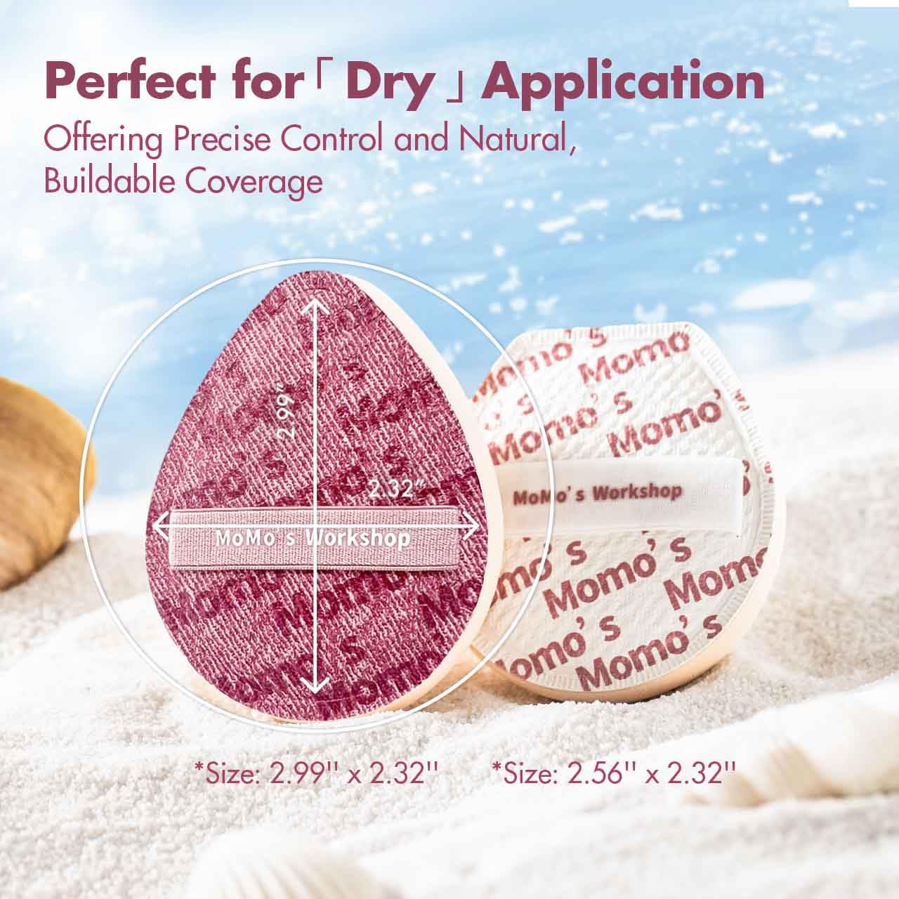 Pink Denim Makeup Sponges,Super Soft Blenders Sponge for Liquid Foundation Sponge,Large&Soft Yet Bouncy Rubycell,Egg&Flat Edge shape for Dry/Combination Skin,Travel Friendly,2pcs &Storage Case-GlimoraGlow