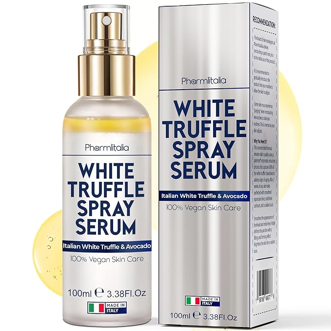 Italian White Truffle Spray Serum - Vegan Skin Care - Face Mist Hydrating Spray with Avocado & White Truffles - Face Serum for Radiant Skin - 3.38 Fl Oz-GlimoraGlow