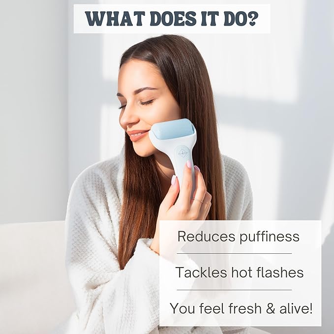 Facial Ice Roller for Face Premium with Carry Case and 2X Rollers for Long Lasting Cold - Eye Roller for Puffy Eyes & Cold Massage for Migraines (Ice Roller)-GlimoraGlow