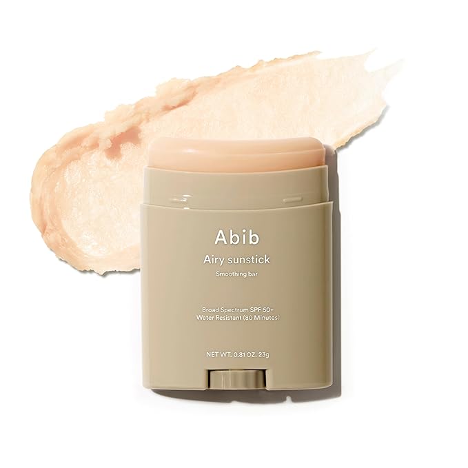 Abib Airy Sunstick Protection Bar Broad Spectrum SPF50+ 0.81 oz / 23 g (Semi-matte) | Korean Suncreen Stick Suncare Sunblock, No Whitecast, Protector Solar Barra, Water resistant-GlimoraGlow