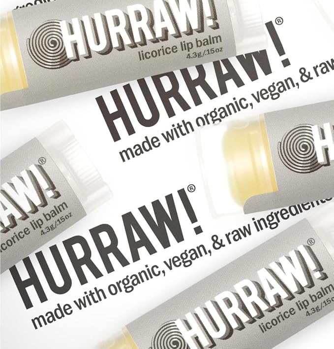Hurraw! Licorice Lip Balm, 2 Pack: Organic, Certified Vegan, Cruelty and Gluten Free. Non-GMO, 100% Natural Ingredients. Bee, Shea, Soy and Palm Free. Made in USA-GlimoraGlow