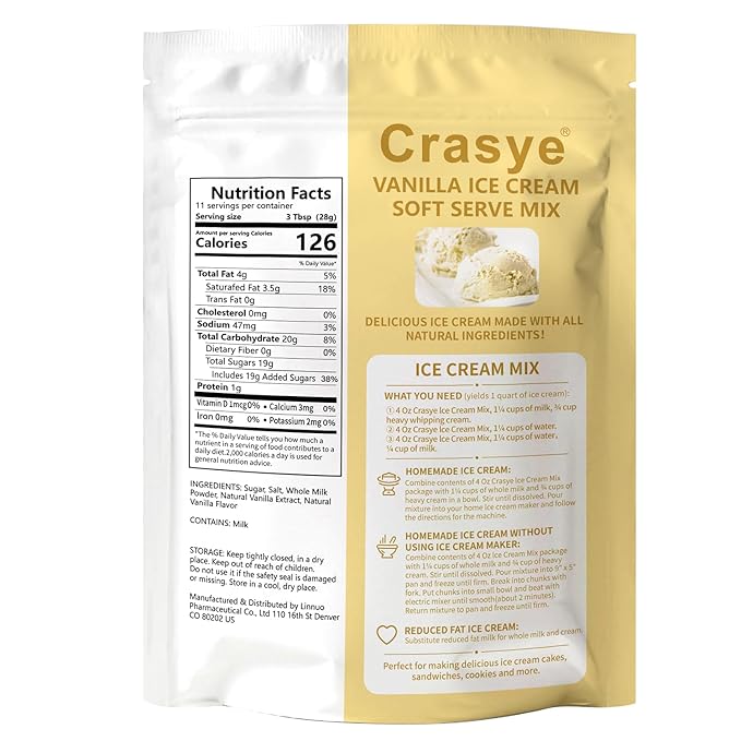 10 Ounce Ice Cream Mix Vanilla Soft Serve Mix Soft Serve Mixes Base Powder Homemade for Ice Cream Maker Machine-GlimoraGlow
