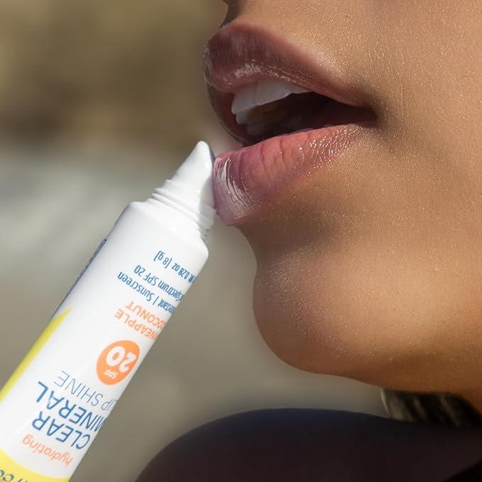 Seaweed Bath Co. Hydrating Clear Mineral Lip Shine SPF 20 Sunscreen Zinc Oxide Lip Balm, 0.28 Oz, Moisturizing Care for Dry, Chapped Lips-GlimoraGlow