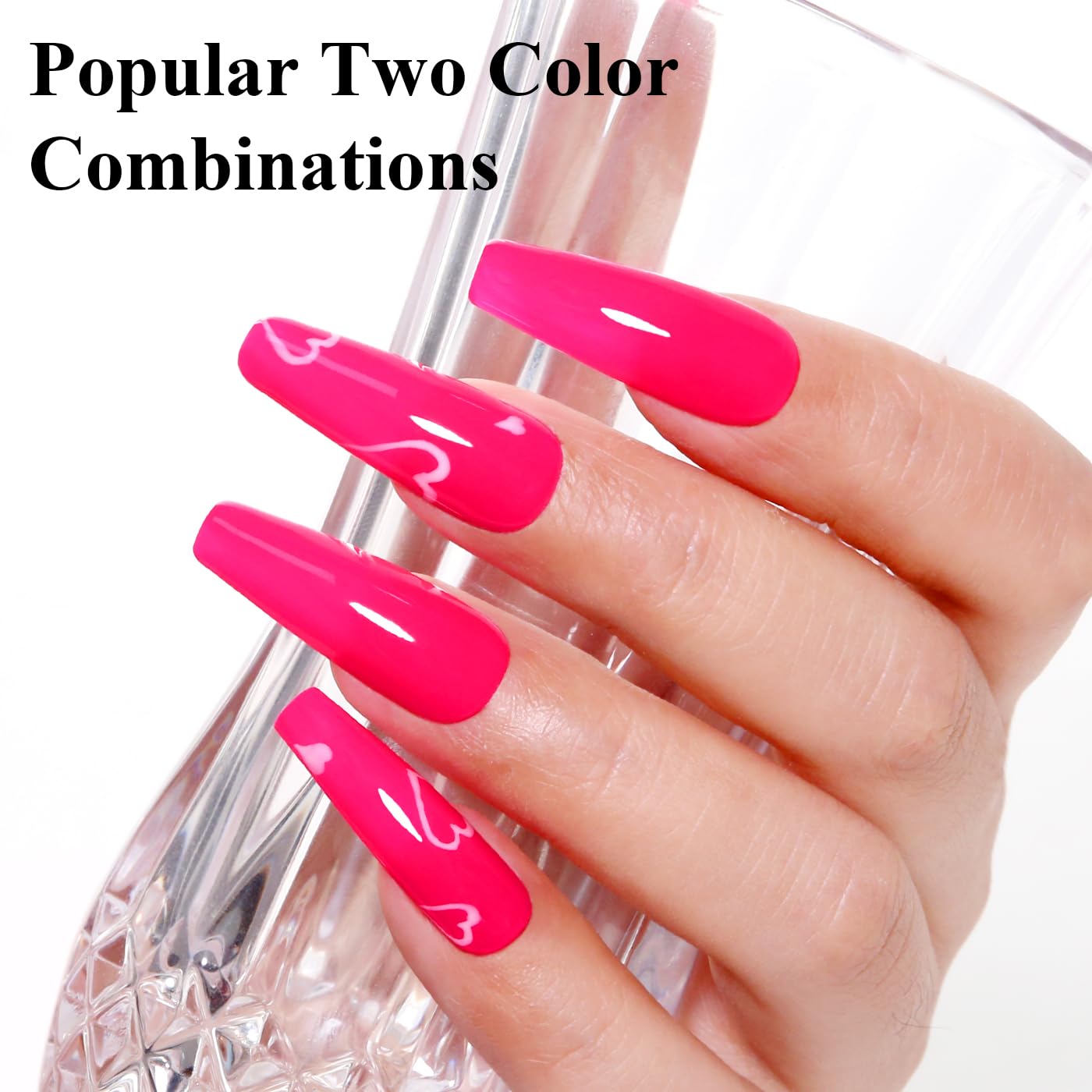 Imtiti Gel Nail Polish Kit, 2 Pcs 10ml Hot Pink & Macaron Pink Colors Gel Polish Soak Off UV LED Spring Summer Pink Gel Polish Nail Art Manicure Salon DIY Design Gel Nail Kit-GlimoraGlow