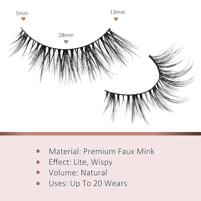 Onlyall Cat Eye Lashes Natural Lashes False Eyelashes Fox Eye Lashes False Lashes 7 Pairs D5-GlimoraGlow