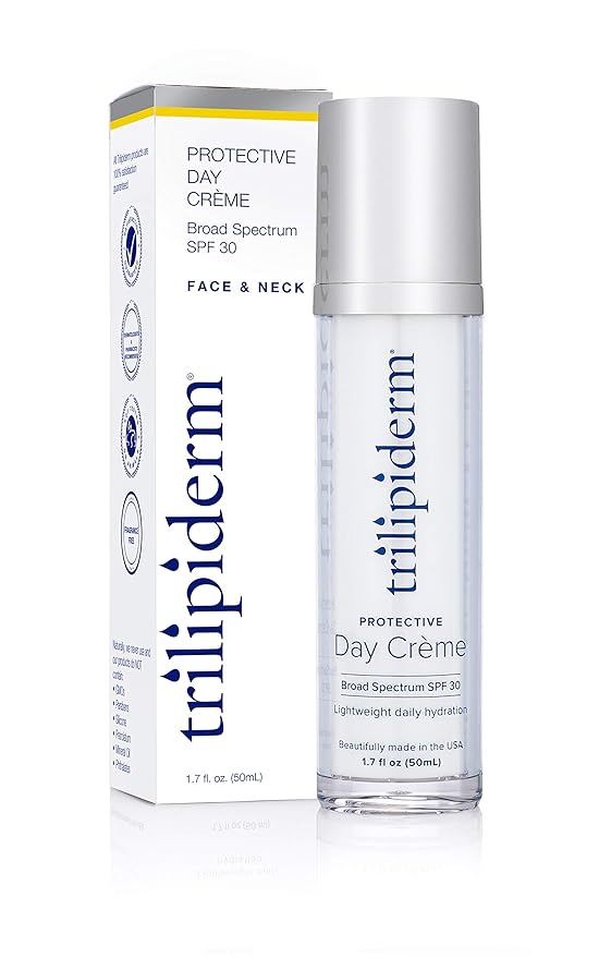 Trilipiderm Beach Lover Bundle- All-Body Moisture Retention Crème Sunscreen (8oz) & Protective Day Crème Broad Spectrum SPF 30 (1.7oz), Sunscreen Lotion UVA/UVB Set for Face, Body, Travel Size-GlimoraGlow