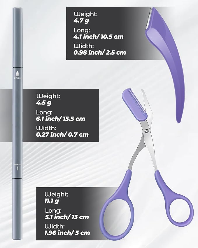 12Pcs Microblading Eyebrow Pencils Light Brown Waterproof Eye Brow Pencil w/Eye Brow Razor & Scissors Kit 0.5mm Ultra-Fine Tip Creates Hair-Like Strokes for Women Effortless Natural Brows-GlimoraGlow