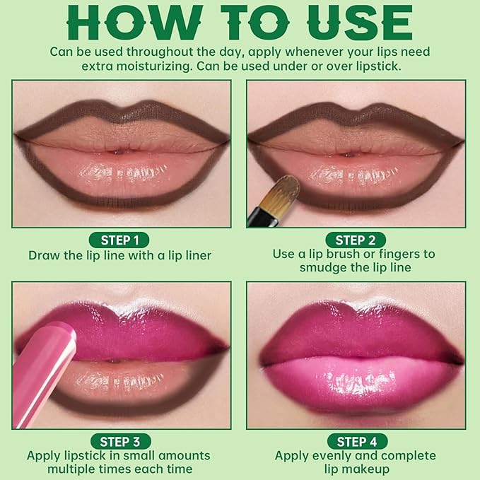 2 in 1 Solid Click Lip Gloss Pen With Brown Lip Liner Set Moisturizing Long Lasting Light Pink High Glossy Jelly Tinted Lip Balm Juicy Buildable Lip Plumper Makeup for Women-GlimoraGlow