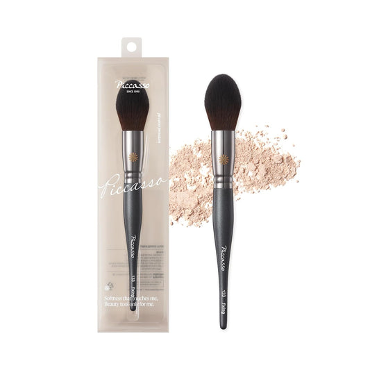 Piccasso 133 Fixing Powder Brush – Soft Synthetic Bristles for Setting Powder, Smooth and Flawless Face Makeup, Gentle Coverage for Pores and Texture, Korean Professional Makeup Brush for Daily Use-GlimoraGlow