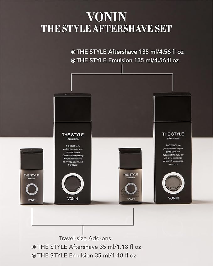 (The Style Aftershave Set, 11.5fl oz) - Men's Skincare Kit for Smooth Skin CoQ10, Cypress, AHA | Korean Skincare-GlimoraGlow