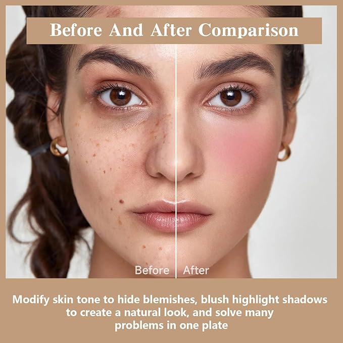 12 Colors Color Correcting Concealer Foundation Palette, Cream Blush and Concealer Palette, Long Wearing Smudge Proof Blendable Matte Finish Blush Powder Highlighter Cream Contour Palette Makeup (02)-GlimoraGlow