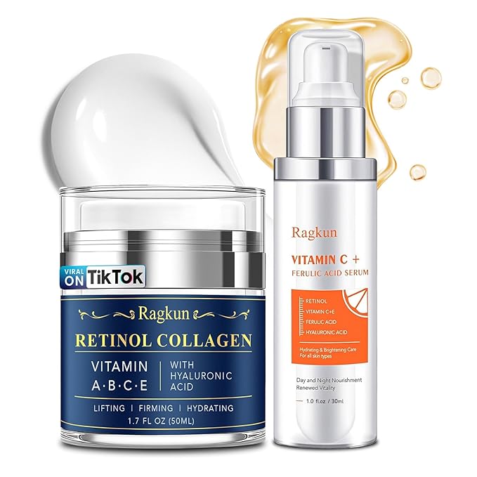 Retinol Cream for Face, Collagen Neck Creams for Tightening and Firming, Anti Aging Facial Moisturizer for Women & Men, Instant Face Lift Wrinkle Cream with vitamin c serum-GlimoraGlow