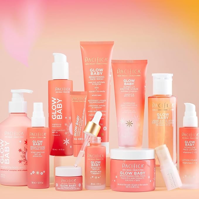 Pacifica Vitamin C Face Serum - Glow Baby Booster Facial Serum - Glycolic Acid Serum For Face - Dark Spot Corrector Anti Aging Brightening - Dermatologist Tested, Fragrance Free, Clean Skin Care Vegan-GlimoraGlow