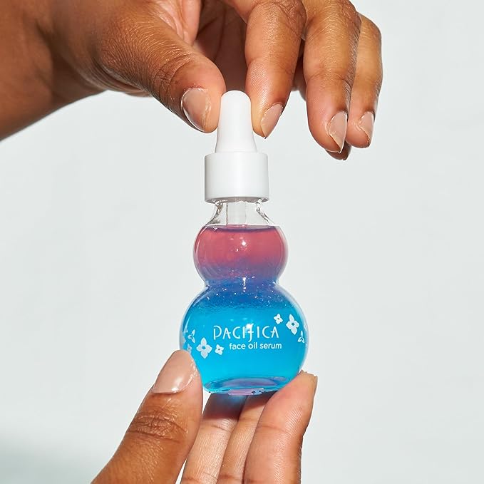 Pacifica Face Oil Serum - Flower Fix Bi-Phase Hydrating Skin Barrier - w/Hyaluronic Acid & Natural Botanical Ingredients - for Dry Sensitive Skin Vegan & Cruelty-Free Dermatologist Approved-GlimoraGlow