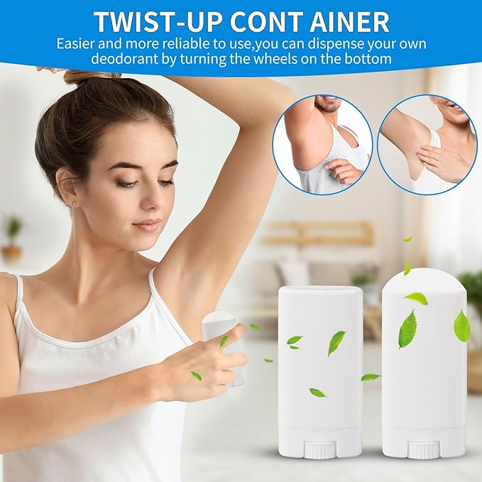 100PCS 15ML White Empty Oval Deodorant Lip Lipstick Balm Tubes Containers for DIY Homemade Crayon Chapstick Holder-GlimoraGlow