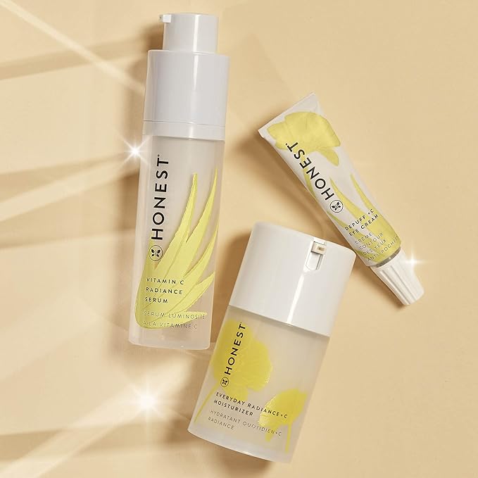 Honest Beauty Get Glowing Bundle | Vitamin C Radiance Brightening Serum + Everyday Moisturizer | Improves Skin Tone | Vitamin C + Pearl | EWG Verified + Cruelty Free | 1 fl oz, 1.7 fl oz-GlimoraGlow