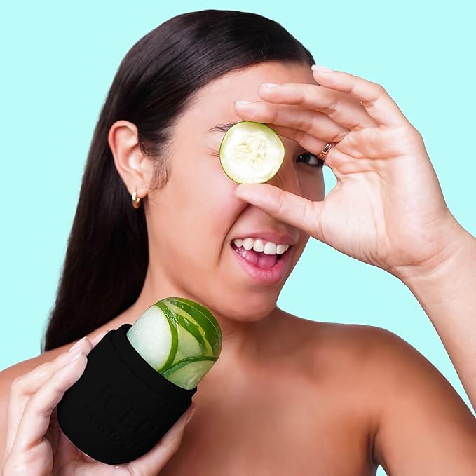 Ice Roller for Face, Ice Face Roller for Eyes, Neck and Cold Therapy for Injuries. Ice Mold for Face Massager, Skin Care. Remove Fine Lines, Shrink Pores, Reduce Acne (White)-GlimoraGlow