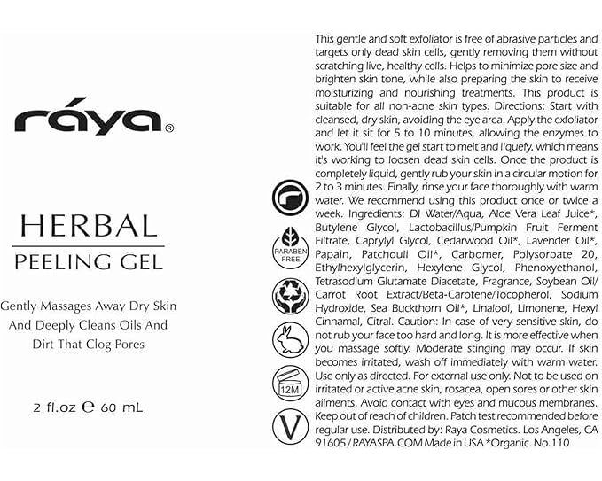 RAYA Herbal Facial Peeling Gel (110) | Gentle and Soft Exfoliator for Oily Skin | Helps Minimize Pores and Brighten Complexion-GlimoraGlow