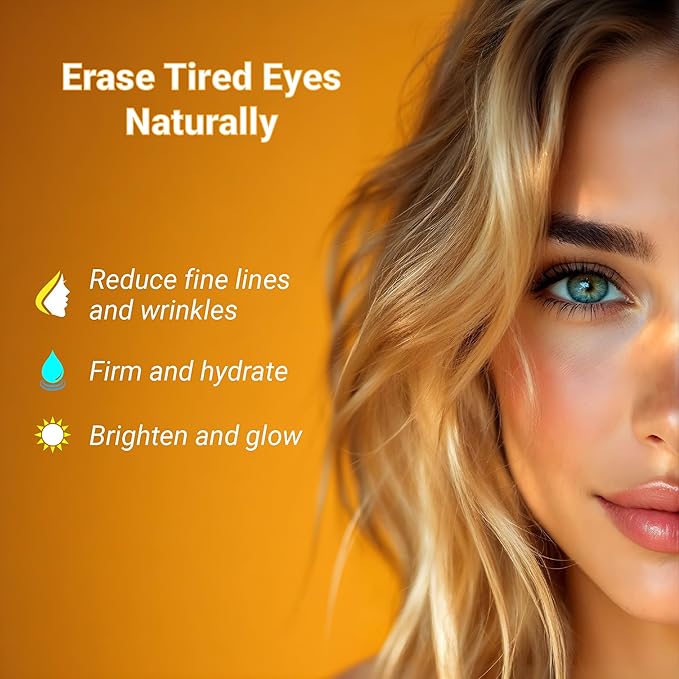 Caffeine Eye Cream – Yerba Glow Natural Under Eye Serum for Dark Circles, Puffiness & Fine Lines – Clean Hydrating Formula with Yerba Mate, Sake & Hyaluronic Acid-GlimoraGlow