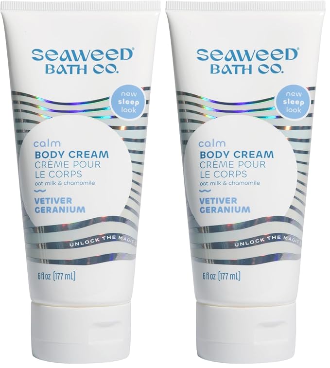 The Seaweed Bath Co. Sleep Body Cream, Calm, Nutrient-Rich Bladderwrack Seaweed, Vegan, Paraben Free, 6 fl. oz. (Pack of 2)-GlimoraGlow