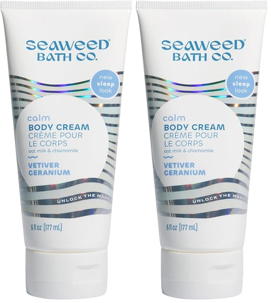The Seaweed Bath Co. Sleep Body Cream, Calm, Nutrient-Rich Bladderwrack Seaweed, Vegan, Paraben Free, 6 fl. oz. (Pack of 2)-GlimoraGlow