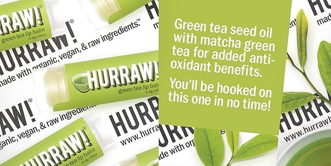 Hurraw! Chai Spice, Green Tea, Coffee Bean Lip Balms, 3 Pack Bundle: Organic, Certified Vegan, Cruelty and Gluten Free. Non-GMO, 100% Natural Ingredients. Bee, Shea, Soy and Palm Free. Made in USA-GlimoraGlow