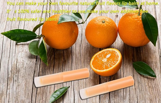0.14oz Empty Flavored Lip Balm Container Tubes Plastic Homemade Moisturizing Lip Stick with Caps Bulk Fit for Women Adult DIY Making Supplies, 25 Count (Orange)-GlimoraGlow