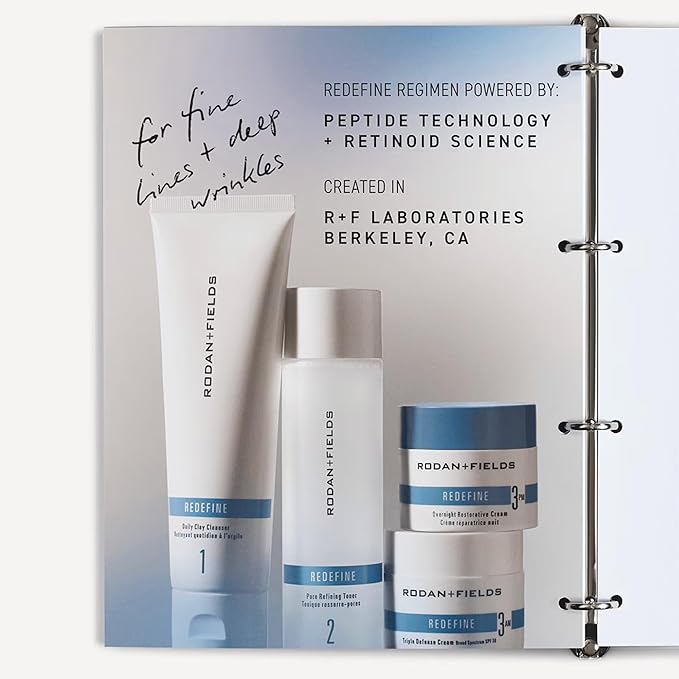 Rodan + Fields Redefine Regimen | Skincare Kit Includes Clay Cleanser, Toner, Triple Defense Cream, & Overnight Cream | Skin Care Gift Set for Women-GlimoraGlow