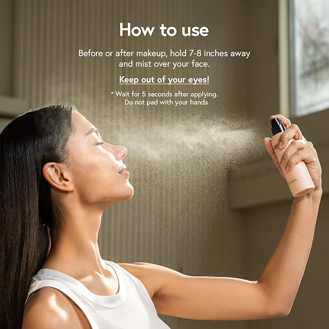 LUNA Long Lasting Setting Fixer Spray 3.3 fl oz, Weightless with Micro-Fine Mist, Natural Finish, Non-Drying Formula for All Skin Types, Korean Makeup-GlimoraGlow