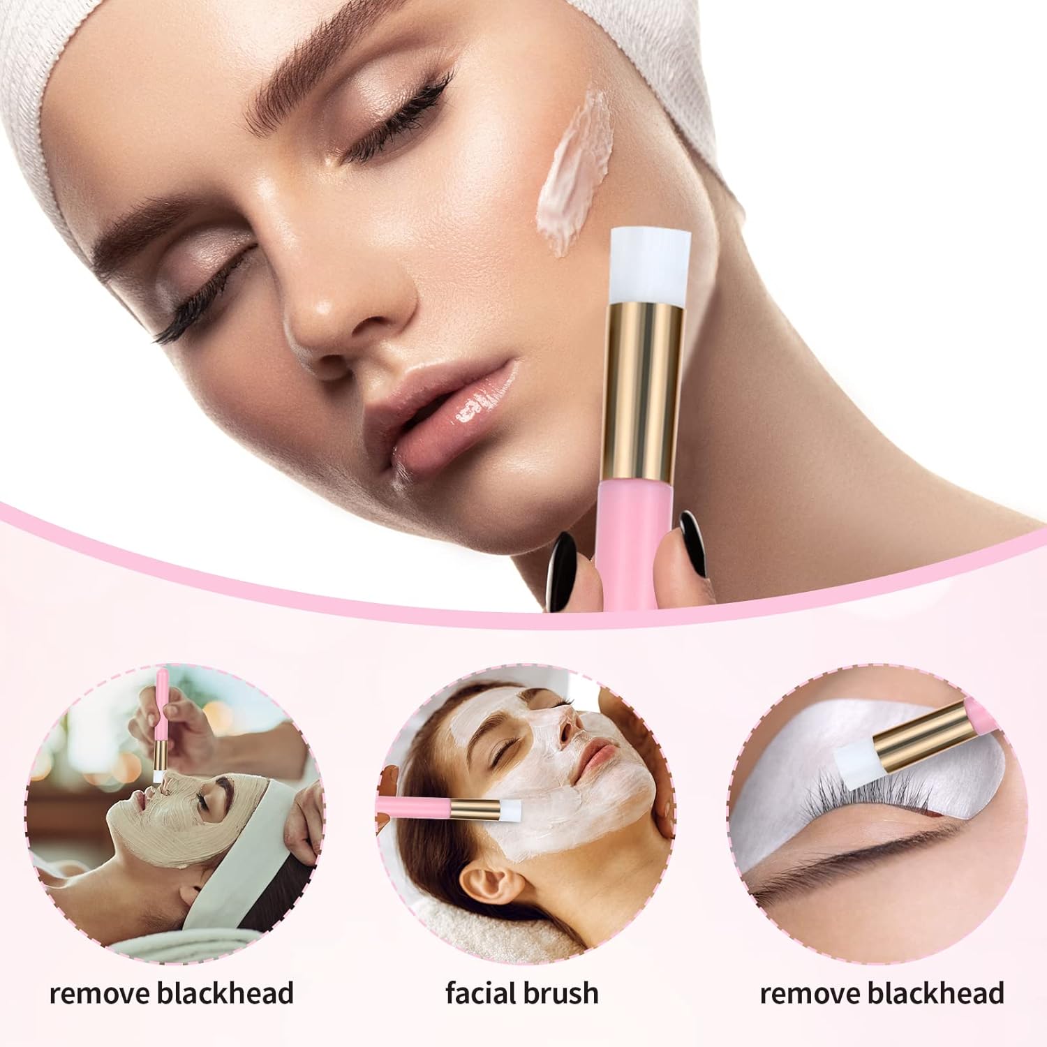 100 Pcs Lash Shampoo Bottle Brushes Set 20 Empty Foam Pump Dispensers 20 Label Stickers 20 Mascara Wands and Tubes 20 Cleansing Brush 20 Bag for Eyelash Extensions Aftercare(Pink)-GlimoraGlow