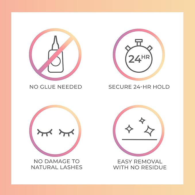 KISS imPRESS Falsies Self Adhesive Eyelashes, Press On Lashes, 12mm-14mm Glam Volume Lashes, Black, No Glue Needed, Invisible Band, 36 Lash Clusters & Non-Stick Applicator - Voluminous-GlimoraGlow