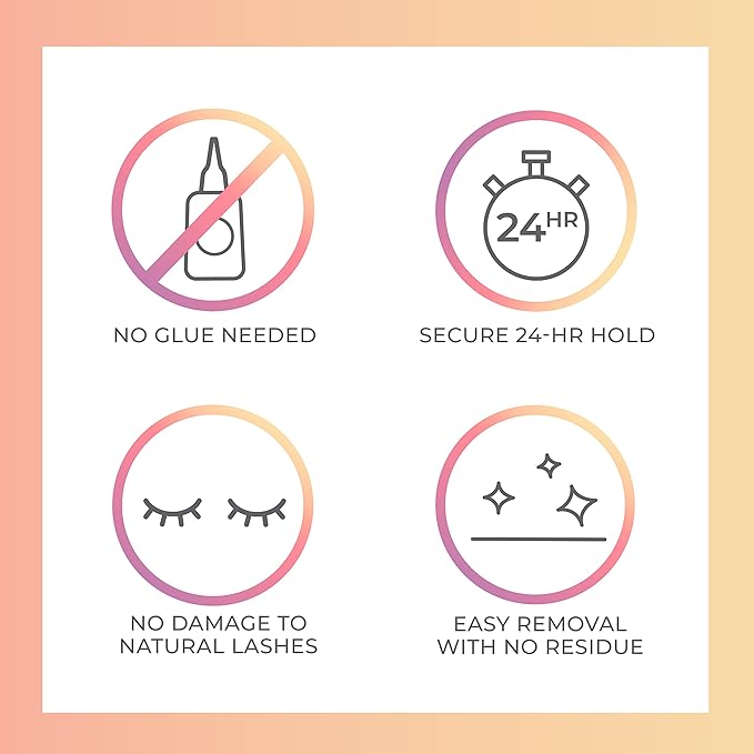 KISS imPRESS Falsies Press On Self Adhesive Eyelashes, 12mm-14mm Glam Volume Press On Lashes, Black, No Glue Needed, Invisible Band, 20 Lash Clusters & Non-Stick Applicator - Spiky-GlimoraGlow