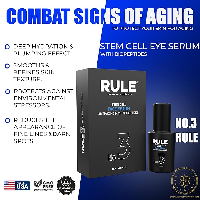 No.3 - Facial Serum with Biopeptides & Apple Stem Cells, Face Serums for Anti Aging, Peptide Serum as Skin Toner and Dark Spot Remover for Face, 30 mL-GlimoraGlow