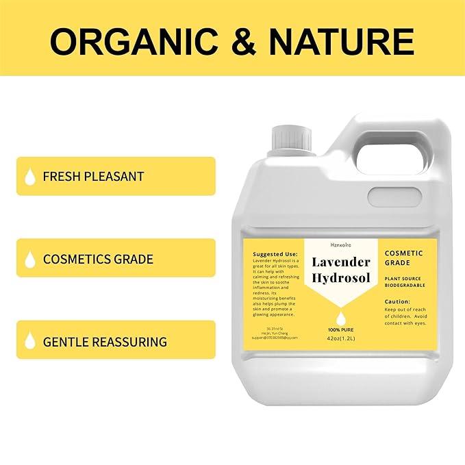 42 oz Lavender Hydrosol for Face Hydrating Mist Hydration, 100% Pure Lavender Water, Cleanses & Softens, Promotes Healthy Skin Cell, Suitable for All Skin Types-GlimoraGlow