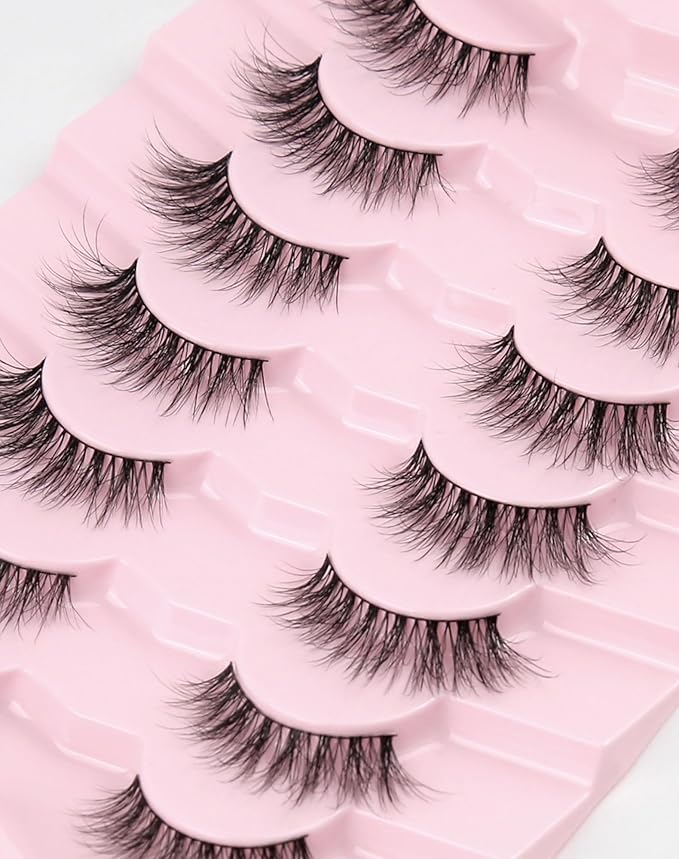 Wispy Lashes Natural Lashes Fake Lashes Natural Look False Eyelashes Natural Eyelashes Wispy Fake Eyelashes Cat Eye Lashes UP12-GlimoraGlow