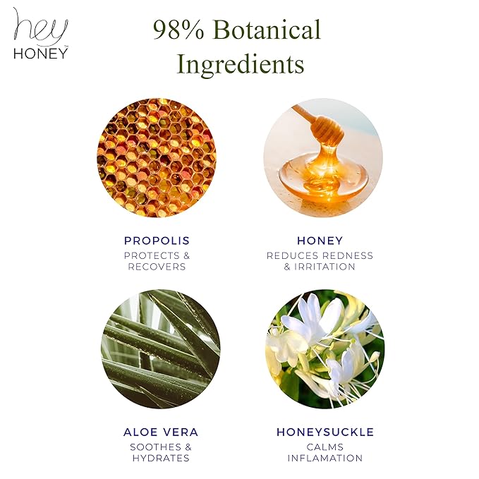 Hey Honey Skincare Relax, Instant Rosacea Treatment & Face Redness Relief - Dermatologically Tested Calming Moisturizer for Sensitive Skin Oil- Free with Honey & Propolis Anti-Aging Benefits | 2.2 Oz-GlimoraGlow
