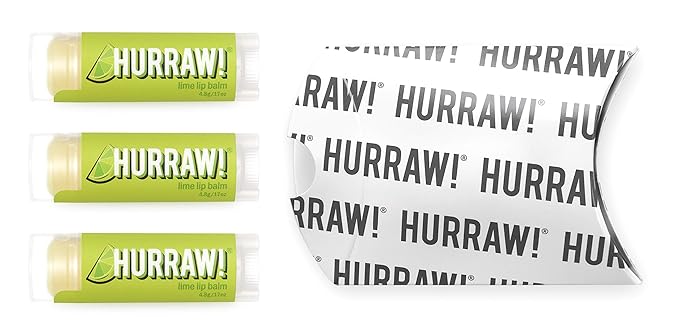 Hurraw! Lime Lip Balm, 3 Pack: Organic, Certified Vegan, Cruelty and Gluten Free. Non-GMO, 100% Natural Ingredients. Bee, Shea, Soy and Palm Free. Made in USA-GlimoraGlow
