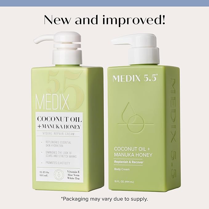 MEDIX Coconut Body Lotion + Manuka Honey Cream | Natural Coconut Oil Lotion For Women & Men | Moisturizer Cream Body Butter Skin Care Balm For Stretch Marks, Cellulite, & Dry Skin, 15 Fl Oz-GlimoraGlow