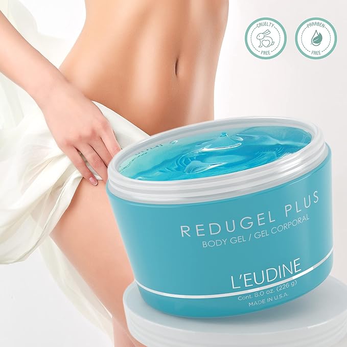 L’EUDINE Redugel Plus Skin Tightening Cream – Pack of 3 – 8oz Anti Cellulite Cream with Mint Oil, Field Horsetail, Marine Algae, Maca Extract – Powerful Non-Greasy Formula – Firming and Toned Skin-GlimoraGlow