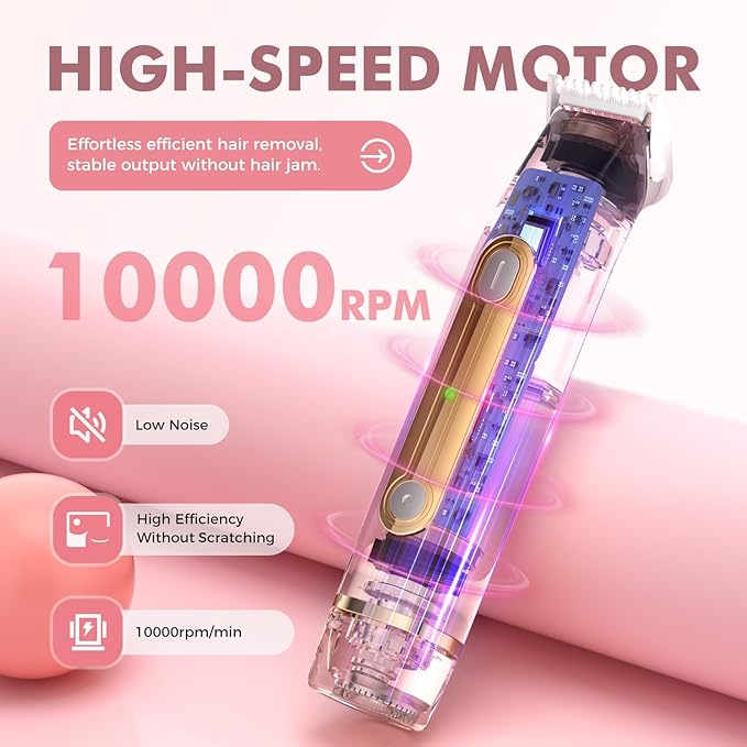 2 in 1 Bikini Trimmer for Women, Dual Head Electric Razor, IPX7 Waterproof Wet/Dry Use Women Electric Shaver, Painless Body Facial Hair Remover for Bikini Legs Arm Underarm, (Lavender)-GlimoraGlow