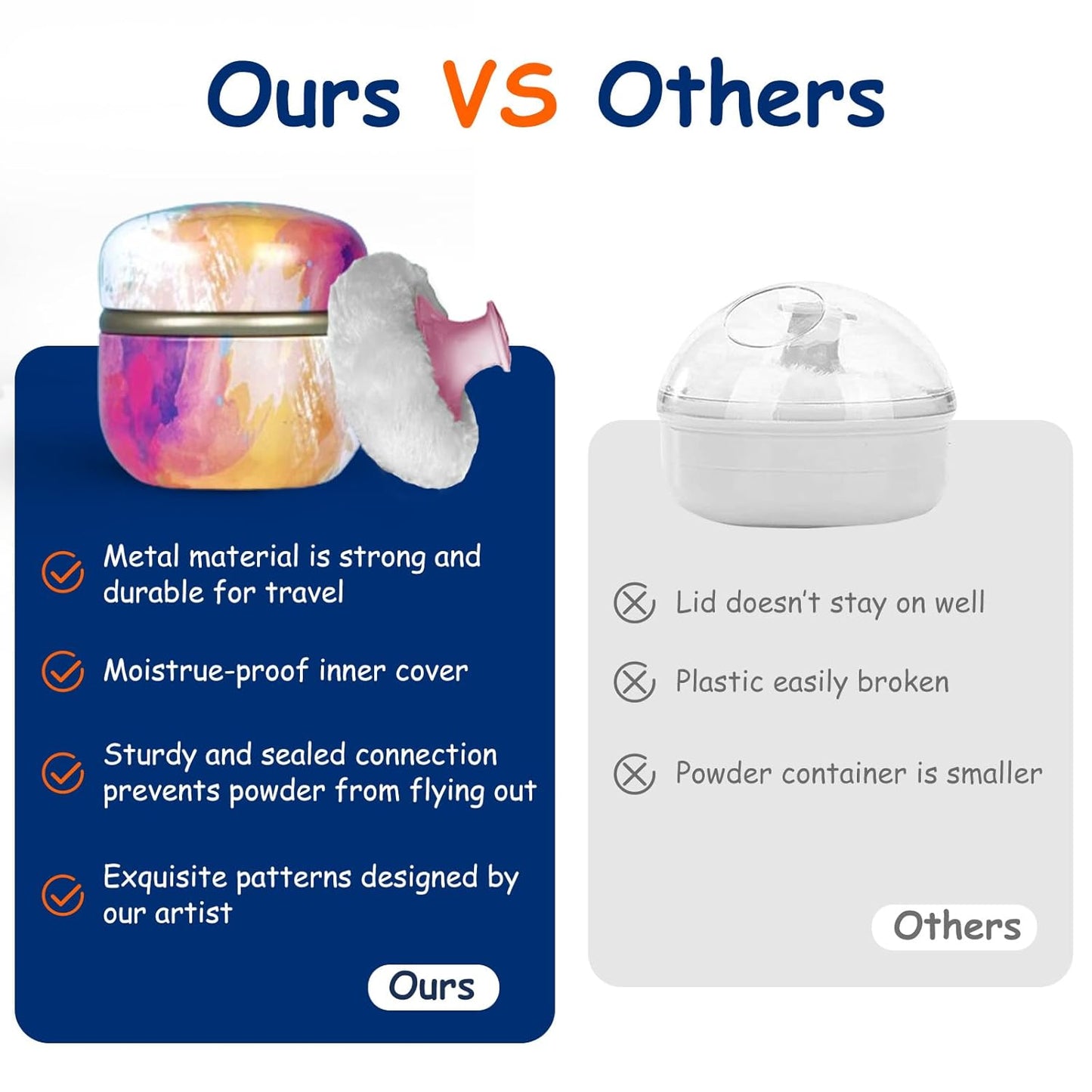 Body Powder Puff and Container for Dusting Powder, Women Powder Puff and Powder Case for Bath and Travel (Abstractionism)-GlimoraGlow