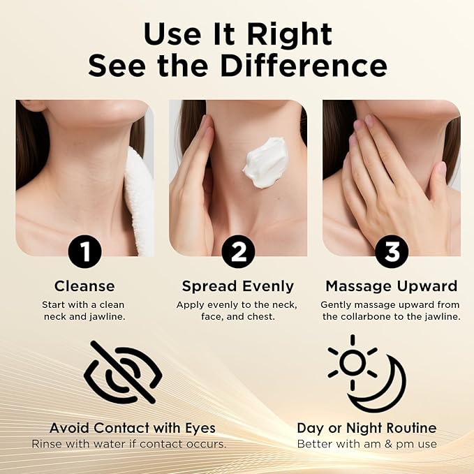 Firming Neck Cream for tightening and firming,Retinol,Collagen & Hyaluronic Acid Cream-Anti-Aging Face Moisturizer for Face,Wrinkle Smoother for Women & Men, 1.76 Fl Oz-GlimoraGlow