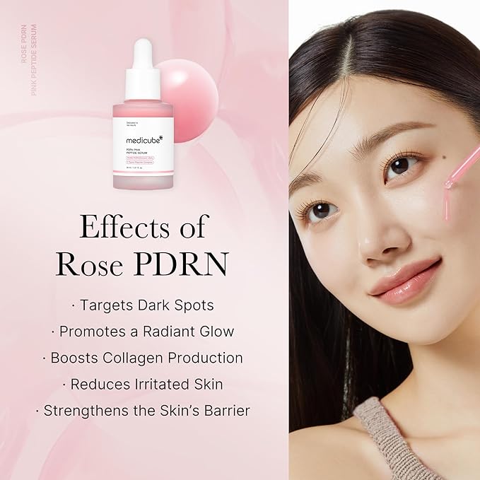medicube PDRN Pink Peptide Serum, Pink glow serum, Peptide, Niacinamide, Hydrating & Moisturizing & Firming, Uneven Skin Tone, Korean Skincare | 1.01 fl.oz. (1.01 fl.oz., Rose PDRN (Vegan))-GlimoraGlow